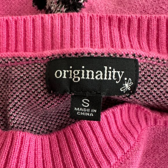 2/$30 Originality Panda Graphic Crew Neck Sweater Long Sleeve Pink #A0378 TRB2 - Picture 5 of 7